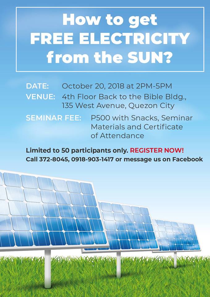 How to get free electricity from the sun – Seminar